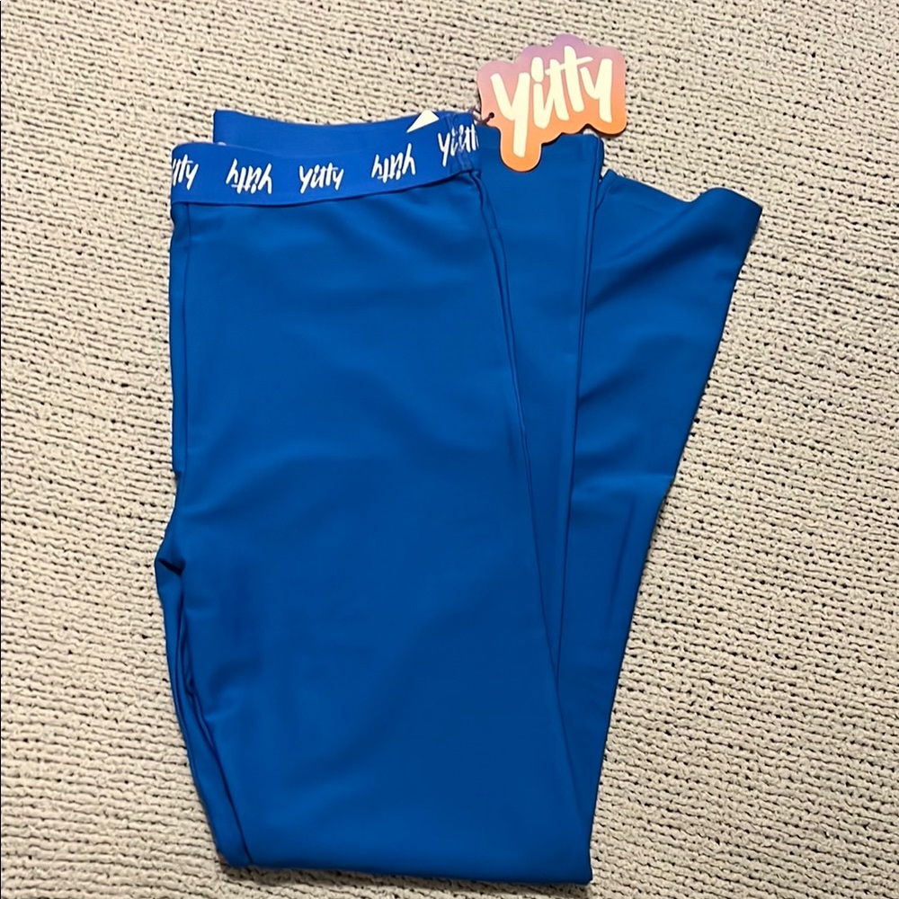 YITTY Vibrant Blue Smoothing High Waist  Blue size Large Womens Leggings